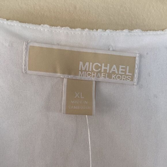 NWT MICHAEL Michael Kors Flutter Sleeve Eyelet White Dress- XL - Picture 4 of 7